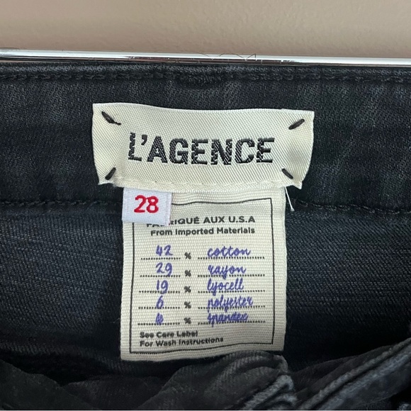 {L'AGENCE} Margot High Rise Skinny Jeans in Dark Graphite - Womens 28 - Picture 4 of 10